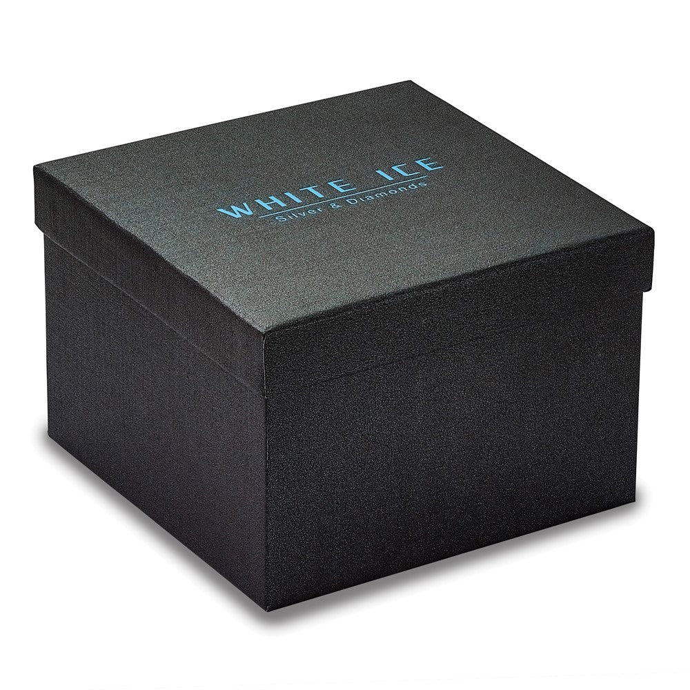 7.25 Inch White Ice Sterling Silver Rhodium-Plated 7.5 Amethyst And Diamond Bracelet With 1.25 Extender