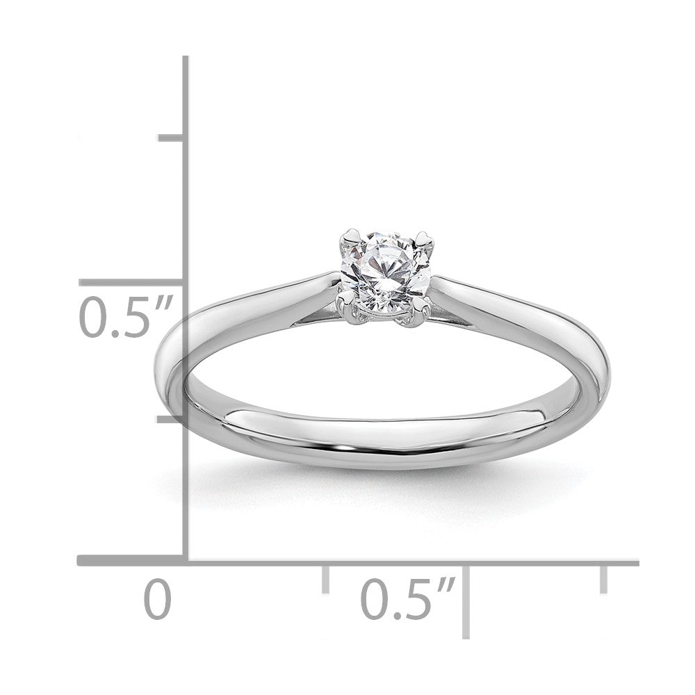 True Origin 14k White Gold 1/4 Ct. Lab Grown Diamond VS/SI+ G+ Round Solitaire Engagement Ring