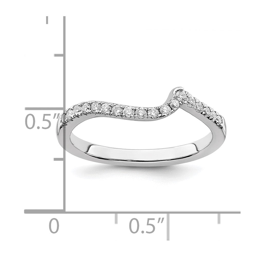 14k White Gold 1/5 Ct. Lab Grown Diamond VS/SI+ G+ Contoured Wedding Band Ring