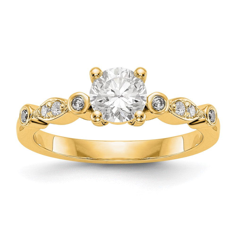 14K Yellow Gold Diamond Semi Mount Engagement Ring