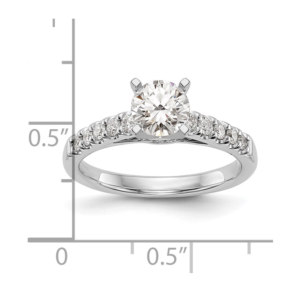 14k White Gold 1/3 Ct. Lab Grown Diamond VS/SI+ G+ Semi Mount Peg Set Engagement Ring