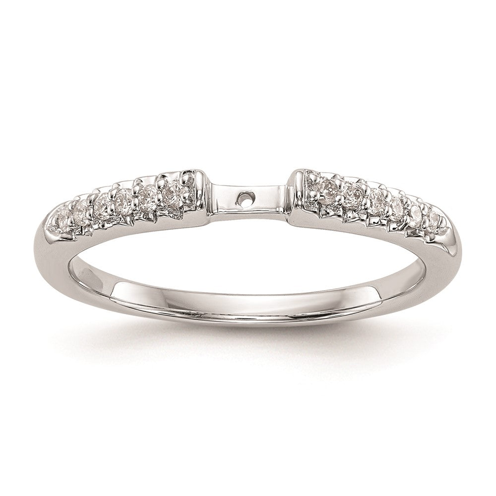 10K White Gold Peg Set 1/8 Carat Diamond Semi Mount Engagement Ring