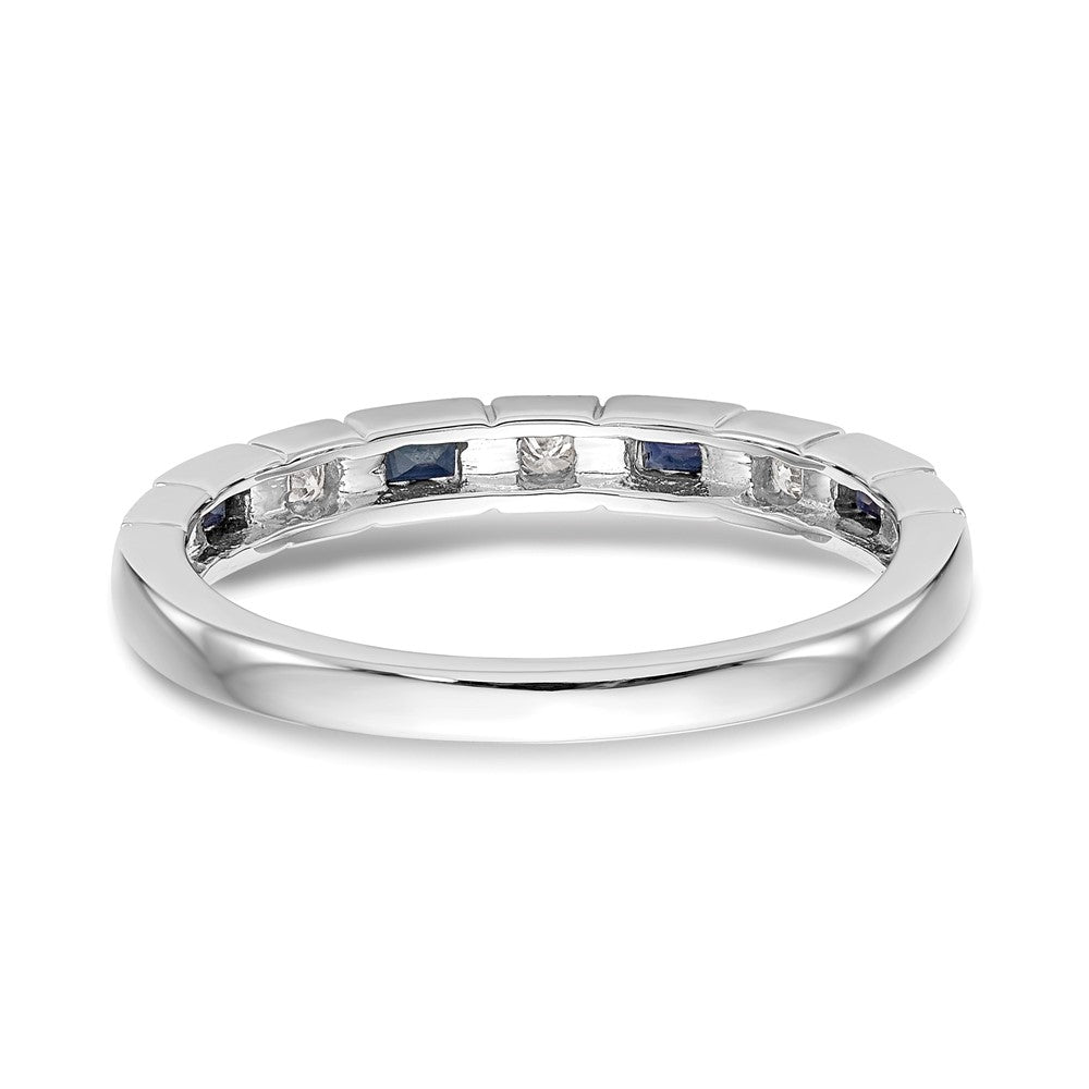 10K White Gold 10K Diamond W/Sapphire Band