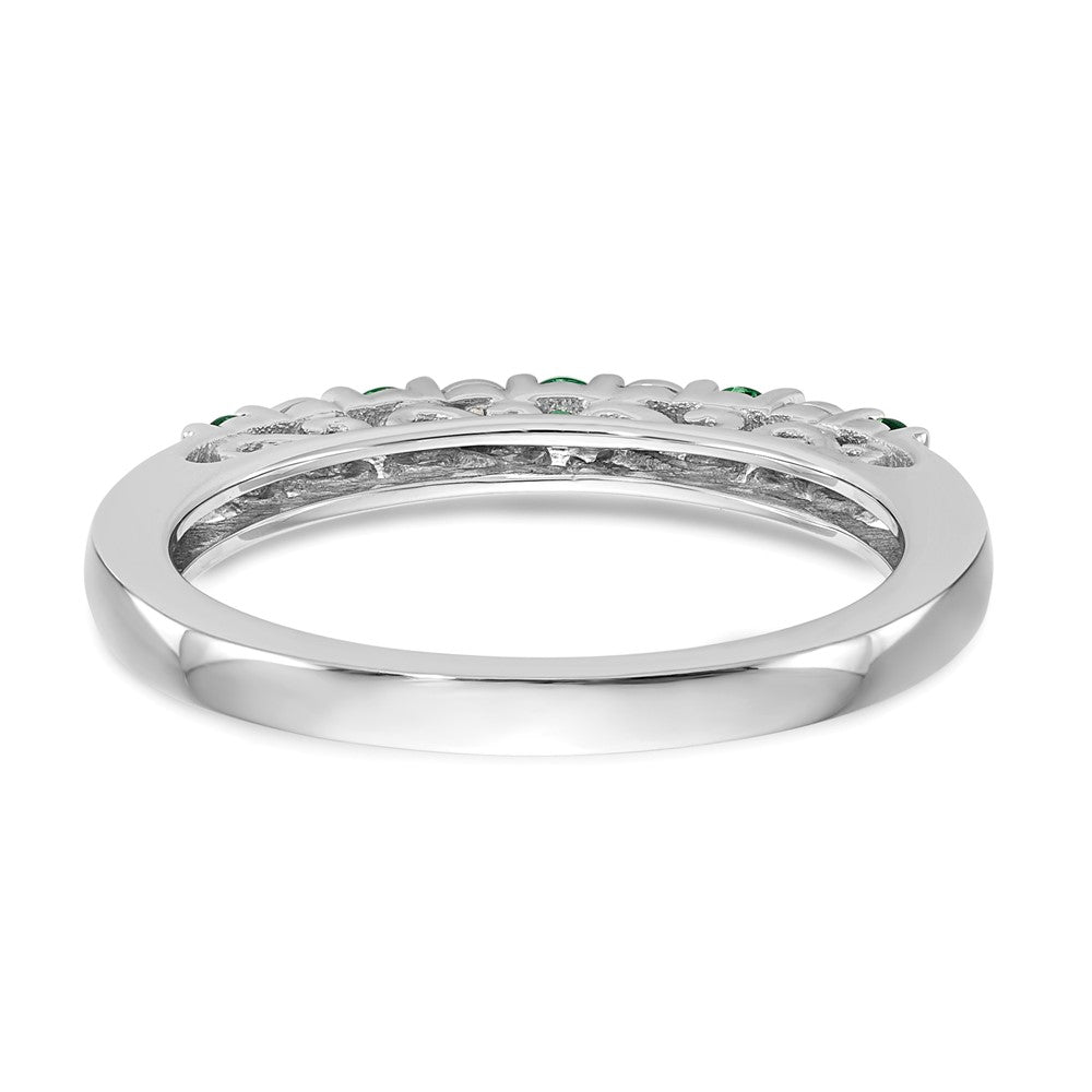 10K White Gold 10K Diamond W/Emerald Band