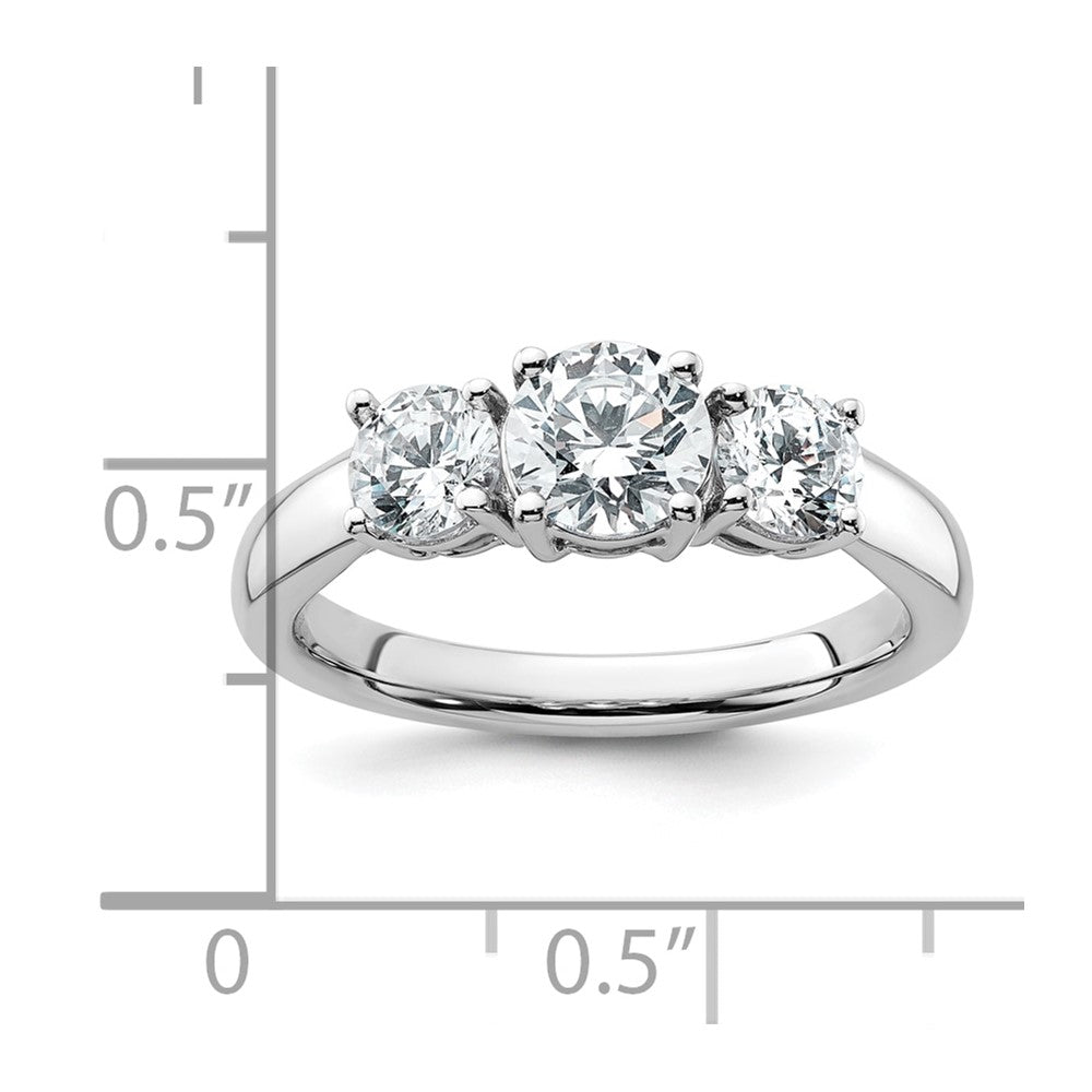 14k White Gold 14k White Gold 1 1/2 carat Lab Grown Diamond VS+ F+ Three Stone Complete Engagement Ring
