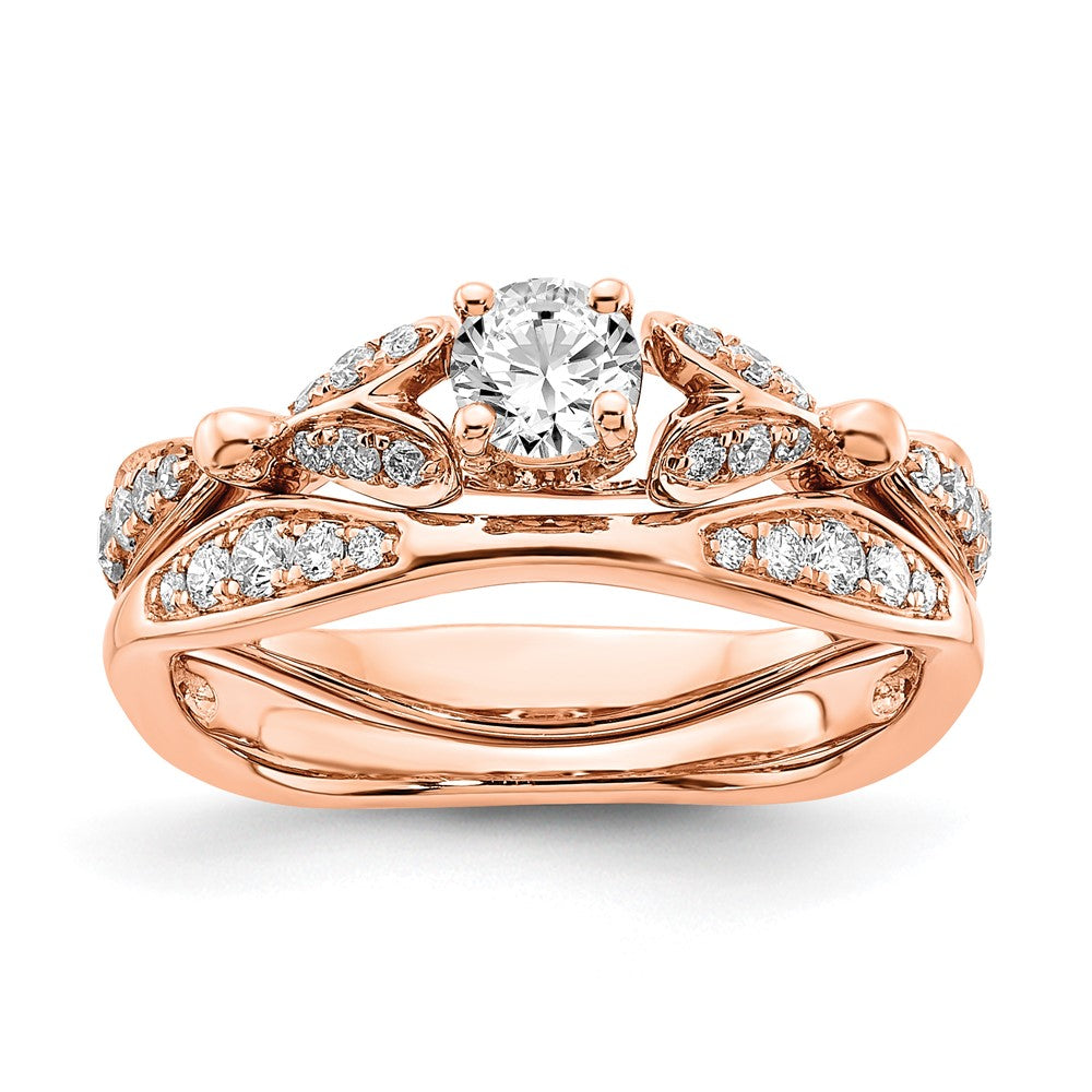 10K Rose Gold Semi Mount Diamond Engagement Ring