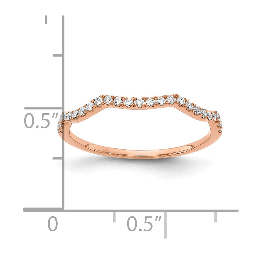 14K Rose Gold Lab Grown VS/SI+ G+ Diamond Contoured Wedding Band Ring
