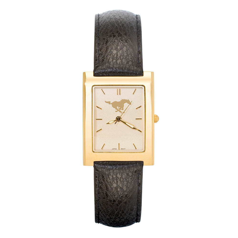 Non Metal So Methodist Univ Smu Man'S Sq Dress Lea Watch