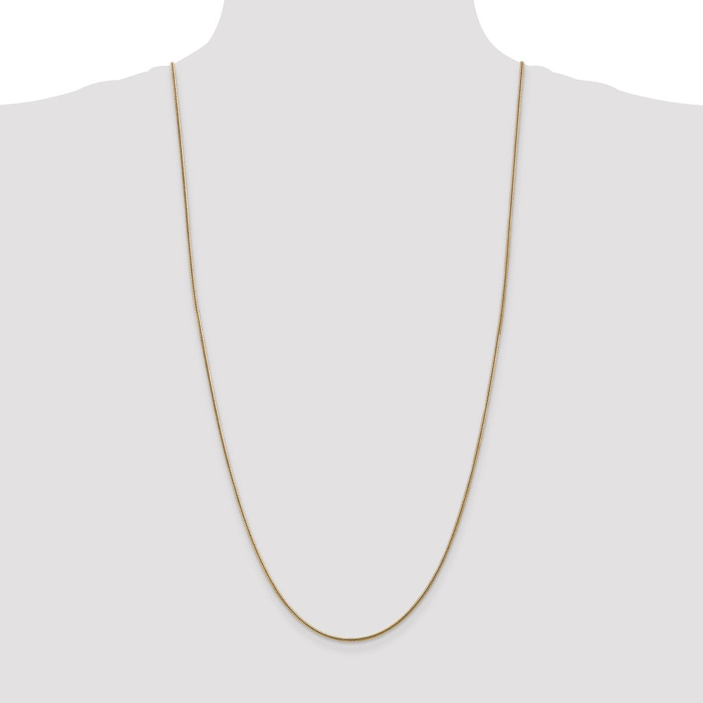 14K Yellow Gold 30 Inch 1.6mm Round Snake Lobster Clasp Chain Necklace