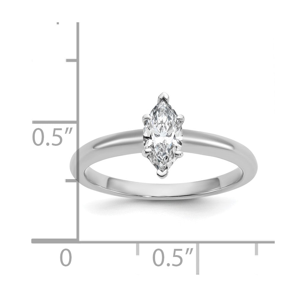 14k White Gold 1/2 Ct. Certified Lab Grown Diamond VS/SI+ G+ Marquise Solitare Engagement Ring