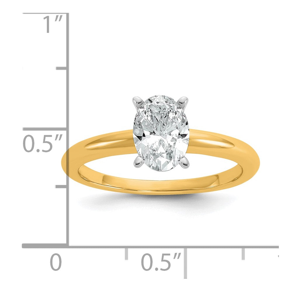 14k Two-tone 1 Ct. Lab Grown Diamond VS/SI+ G+ Oval Solitare Engagement Ring