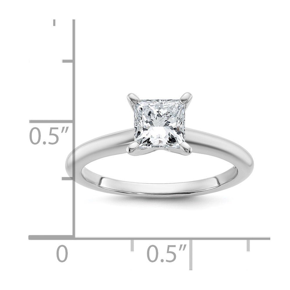 14k White Gold 1 Ct. Certified Lab Grown Diamond VS/SI+ G+ Princess Solitare Engagement Ring