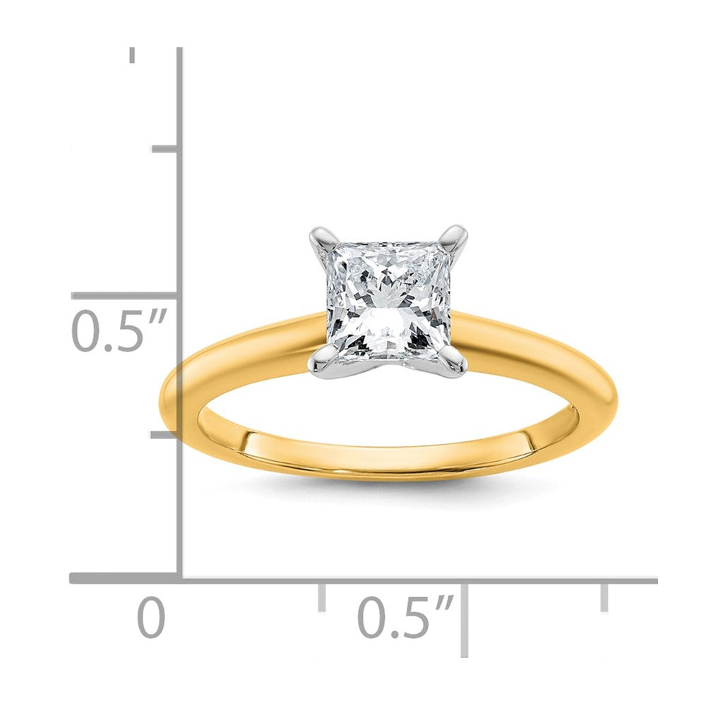 14k Two-tone 1 Ct. Certified Lab Grown Diamond VS/SI+ G+ Princess Solitare Engagement Ring