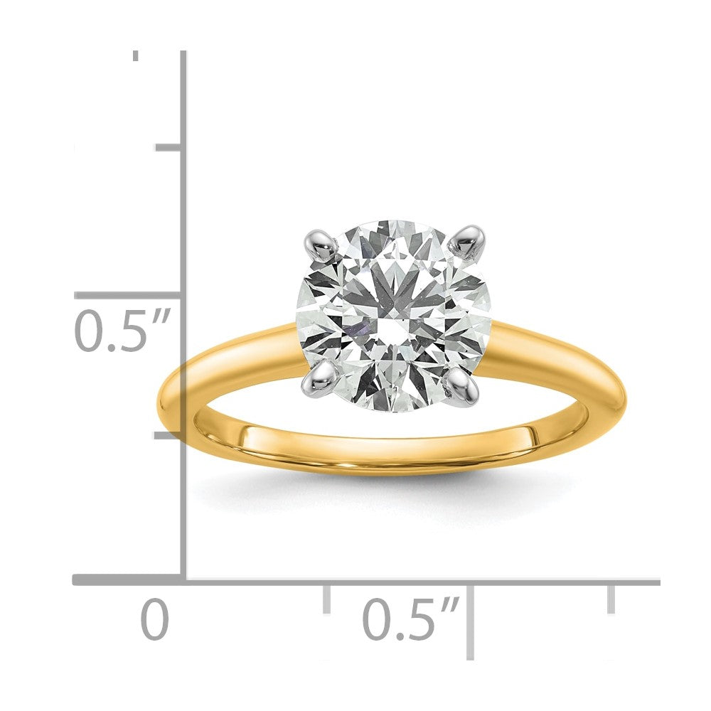 14k Two-tone 2 Ct. Lab Grown Diamond VS/SI+ G+ Round Solitaire Engagement Ring