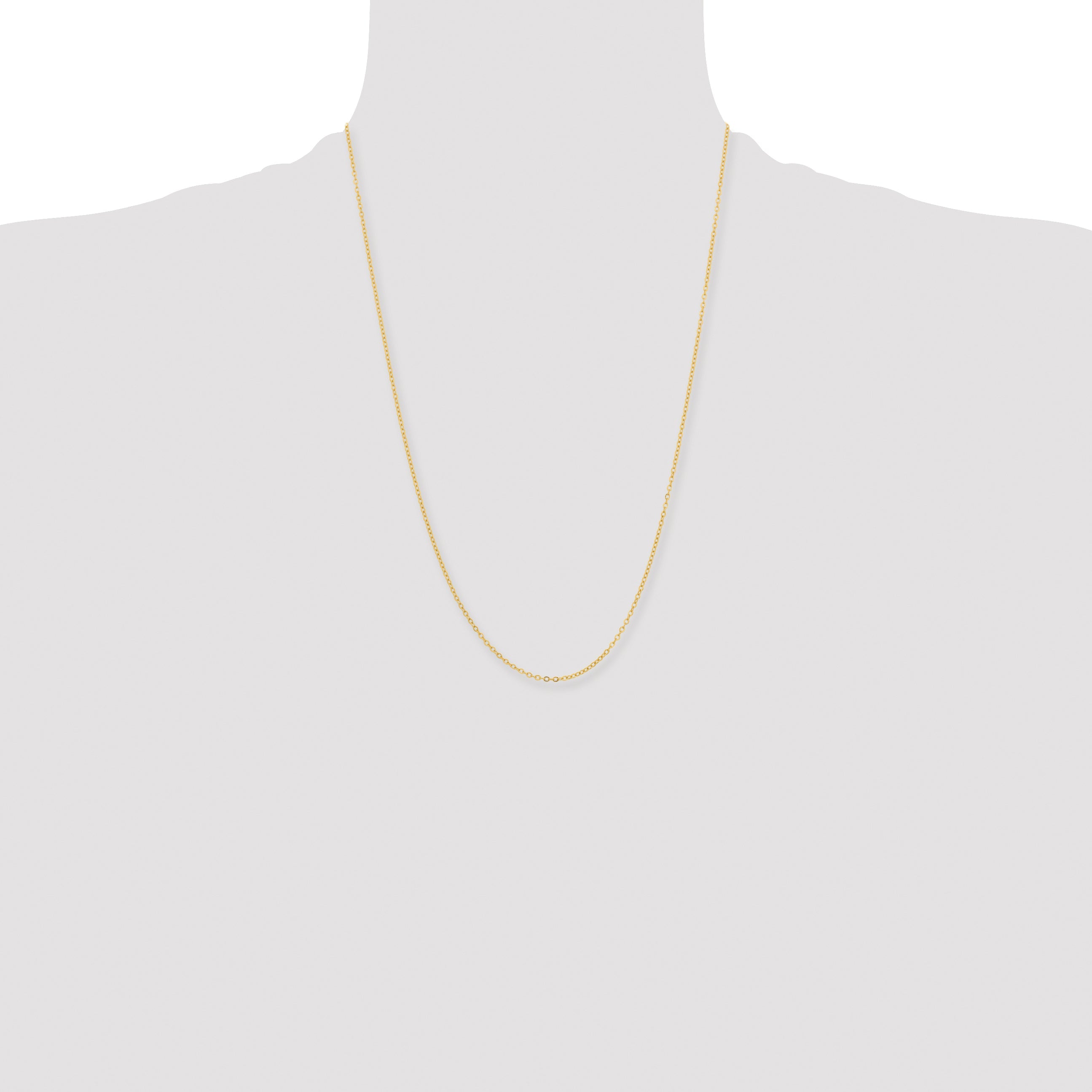 Brass/White Chisel Gold-Tone Brass 1.70mm Plated 24 Inch Rolo Chain Necklace