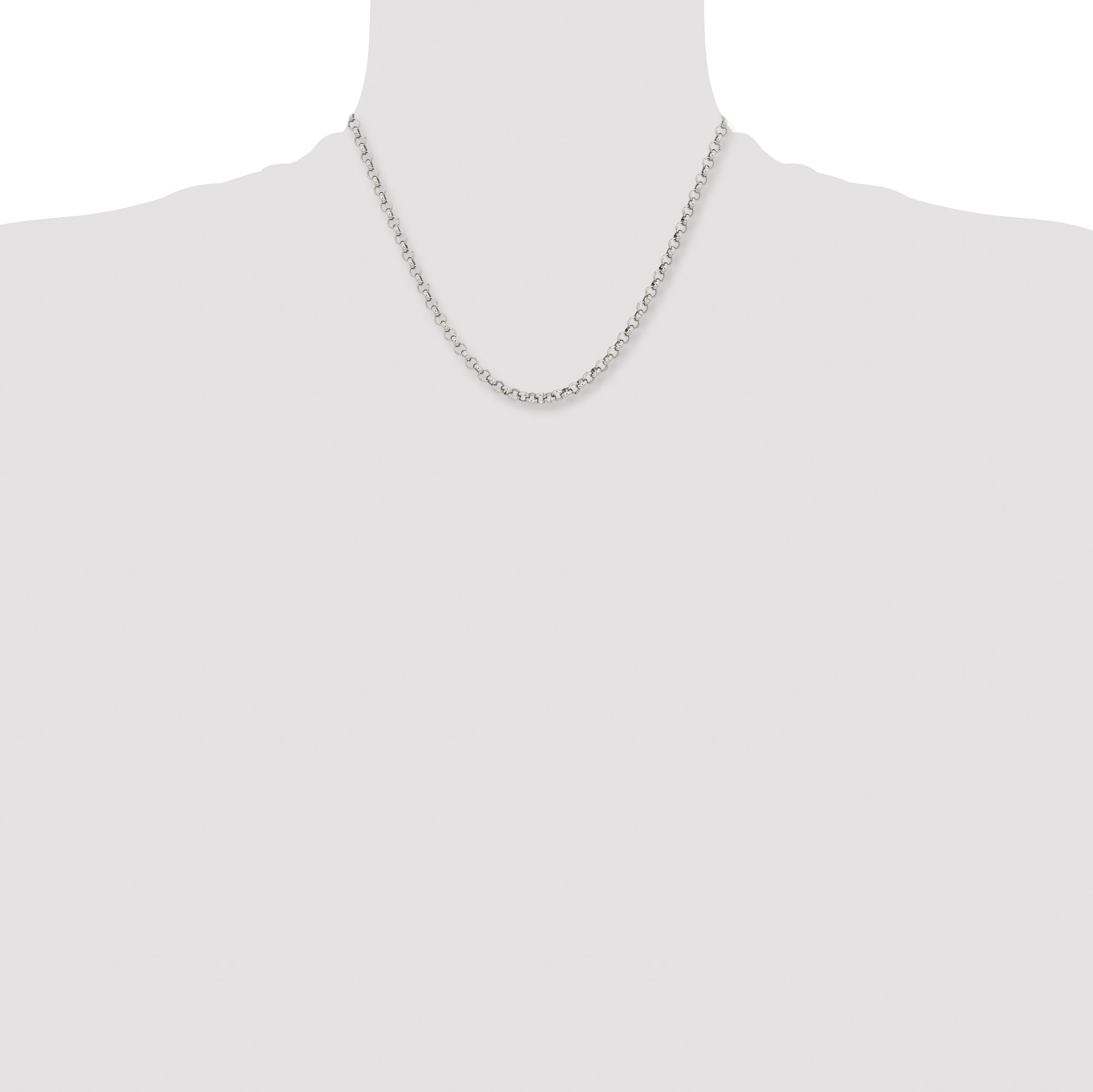 Stainless Steel Chisel Polished 4.6mm 18 Inch Rolo Chain Necklace