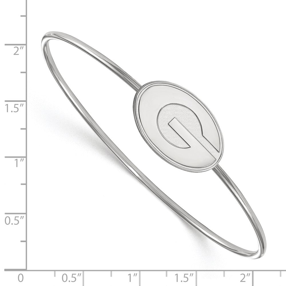 Sterling Silver Rh Plated Logoart University Of Georgia Bangle Slip On