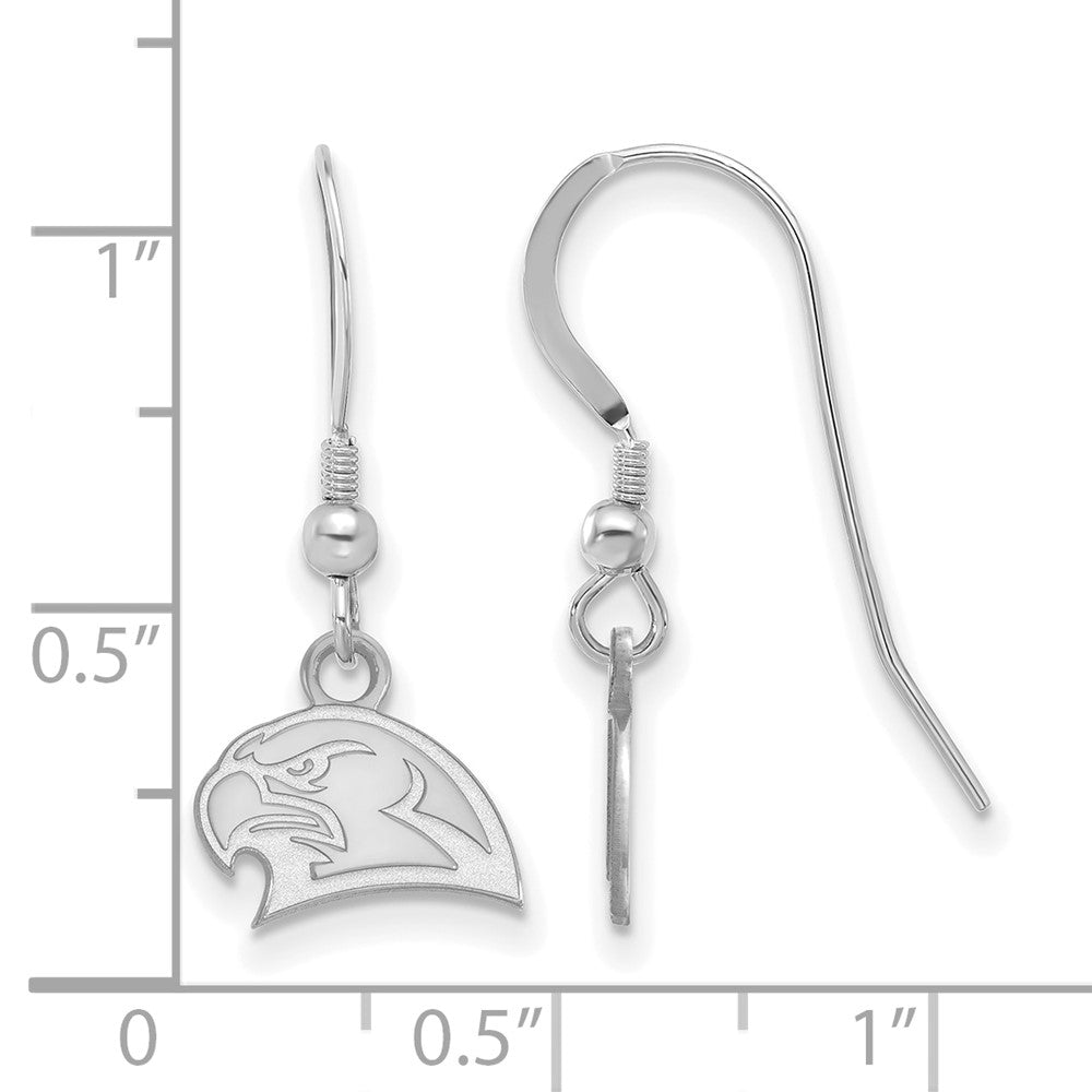 Sterling Silver Rhodium Plated Logoart Miami University Ohio Redhawk Extra Small Dangle Wire Earrings
