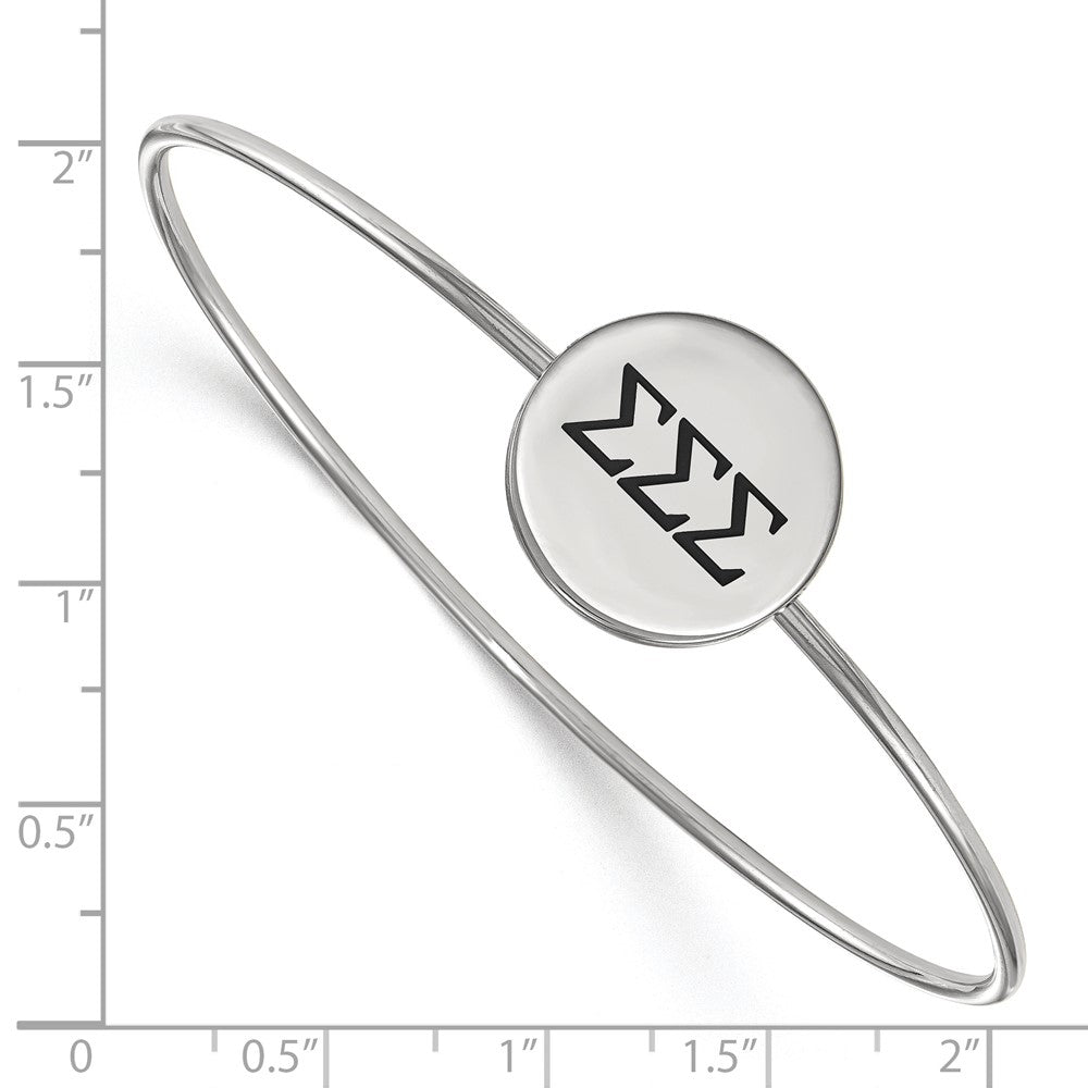 Sterling Silver S. Rh Plated Logoart Sigma Enameled Slip On Bangle