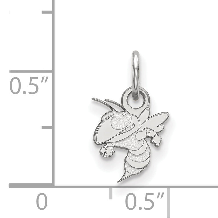 10K White Gold Logoart Georgia Institute Of Technology Yellow Jacket Extra Small Pendant
