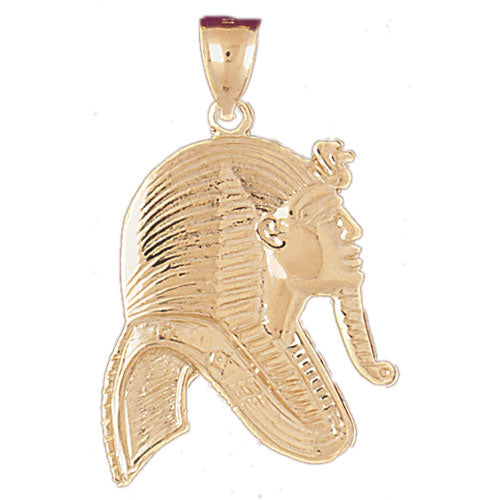 14K Gold Tutankhamen Nemes Headdress Pendant