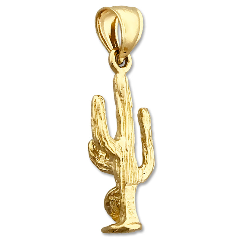 14K Gold 3 Dimensional Cactus Charm