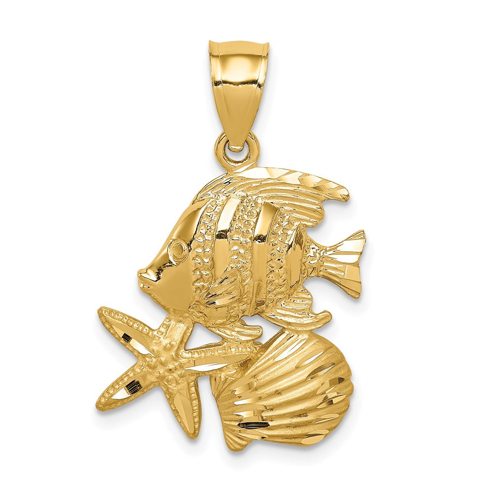 14k Yellow Gold D/C Sea Life Pendant –