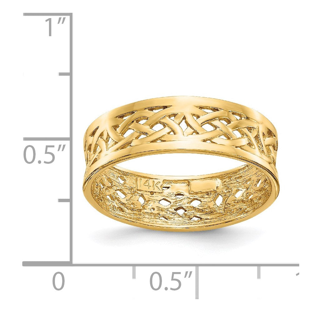 14K Yellow Gold Polished Celtic Knot Band