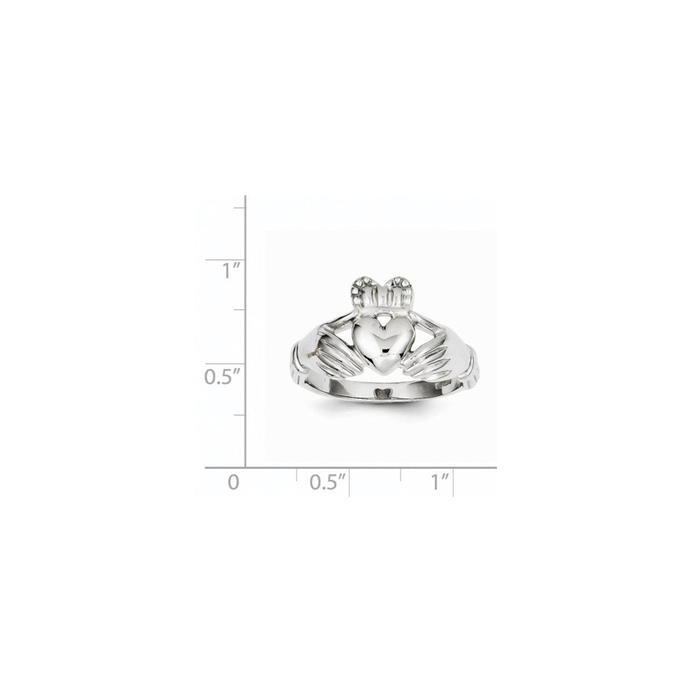 14k White Gold Men's Claddagh Ring