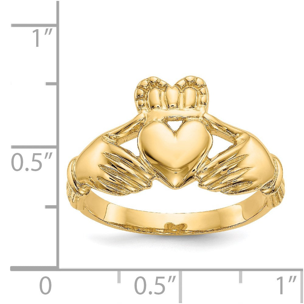 14K Yellow Gold Men's Claddagh Ring