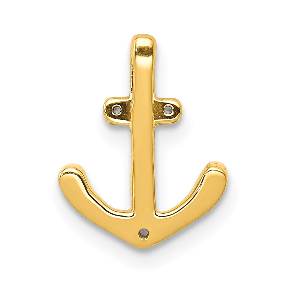 14k White Gold 1/10ct. Real Diamond Anchor Chain Slide