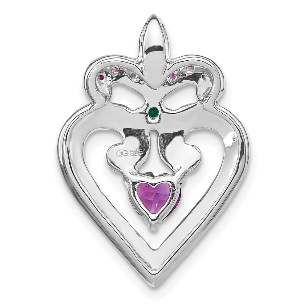 Sterling Silver Amethyst u0026 Cr. Emerald Pendant