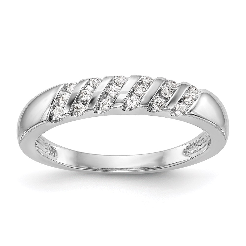 14K White Gold Complete Real Diamond Trio Ladies Wedding Band