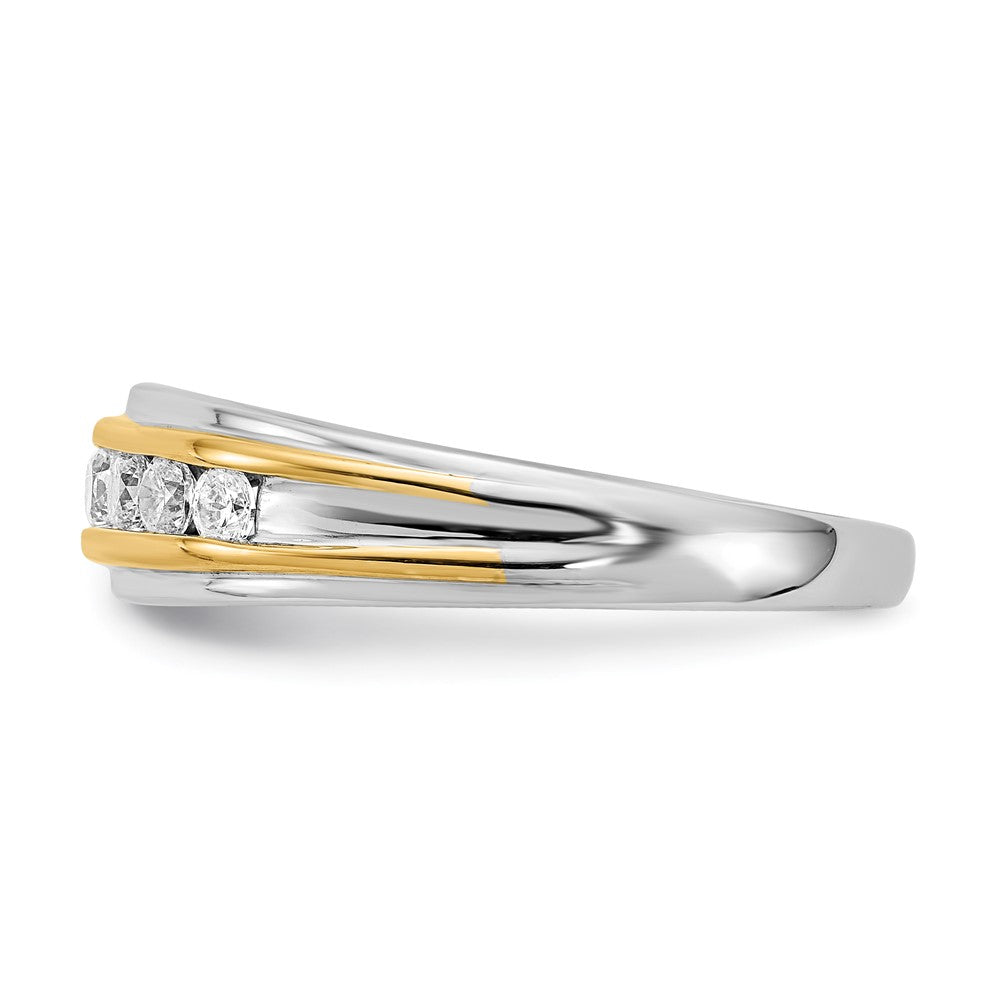 14k White u0026 Yellow Gold Real Diamond Men's Ring