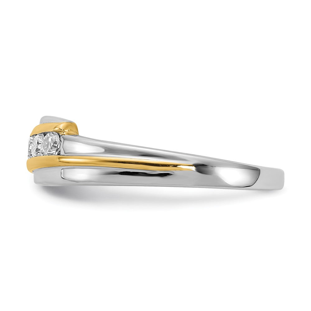 14k White u0026 Yellow Gold Real Diamond Men's Ring