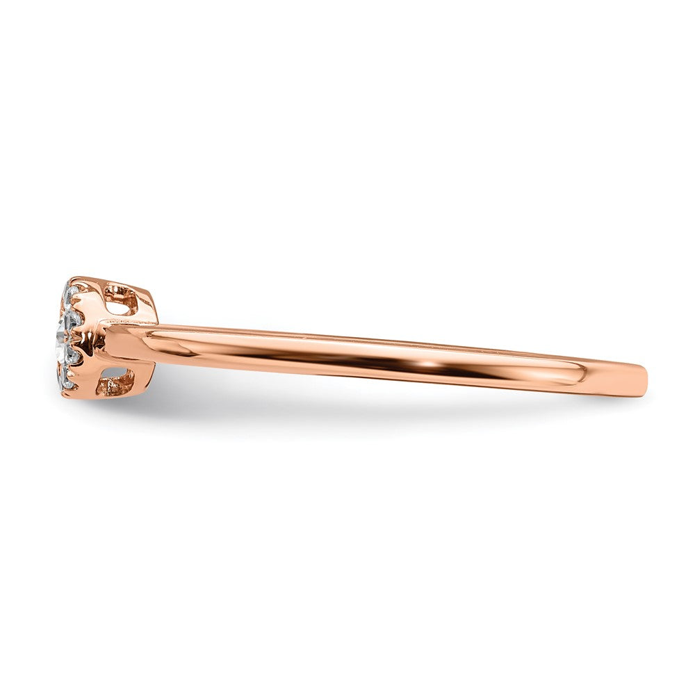 14k Rose Gold Real Diamond Promise Ring