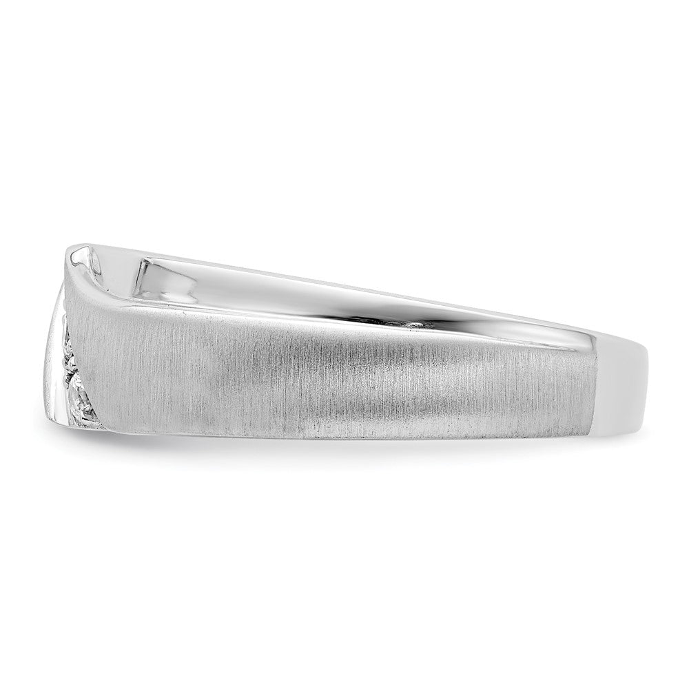 14k White Gold Real Diamond Men's Band