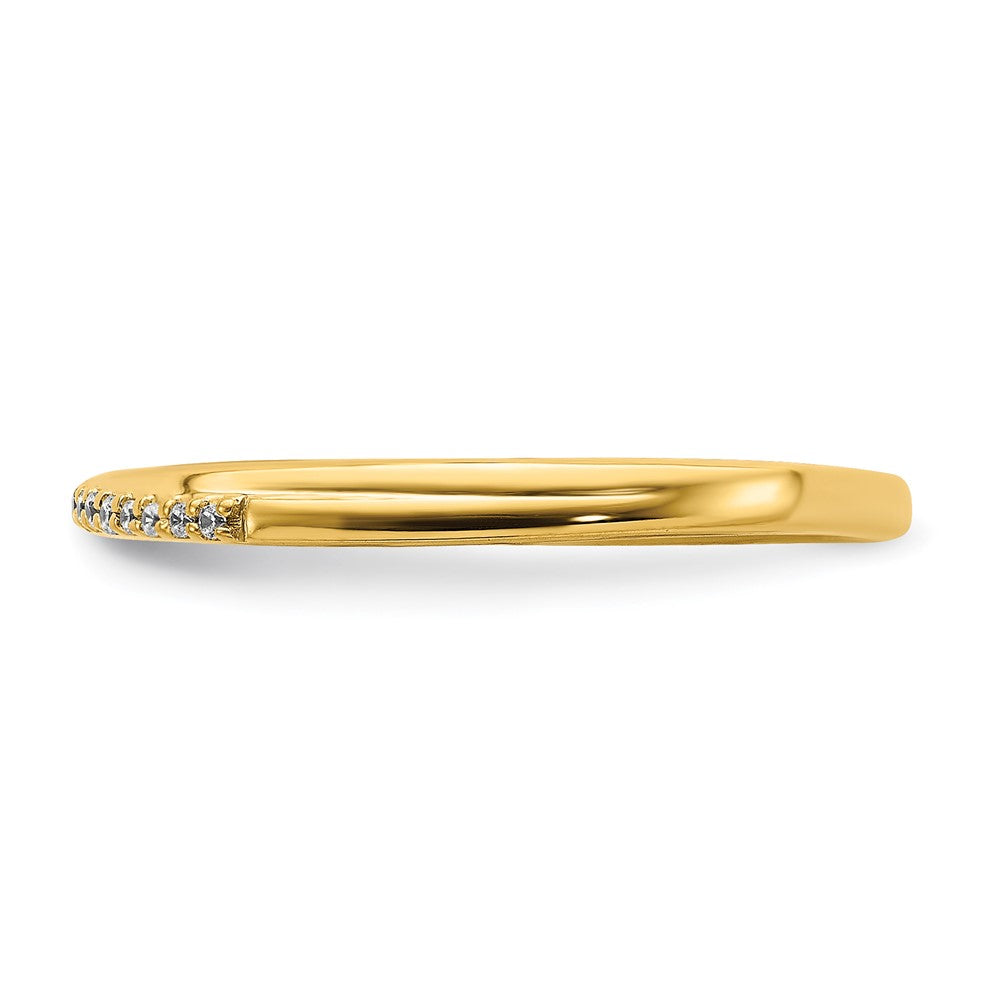 10k Yellow Gold Contoured Real Diamond Band