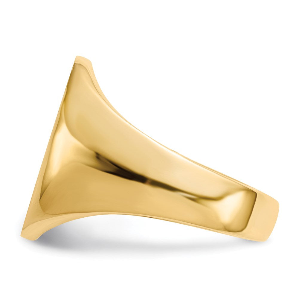 14K Yellow Gold 18.0x14.0mm Closed Back Men's Signet Ring