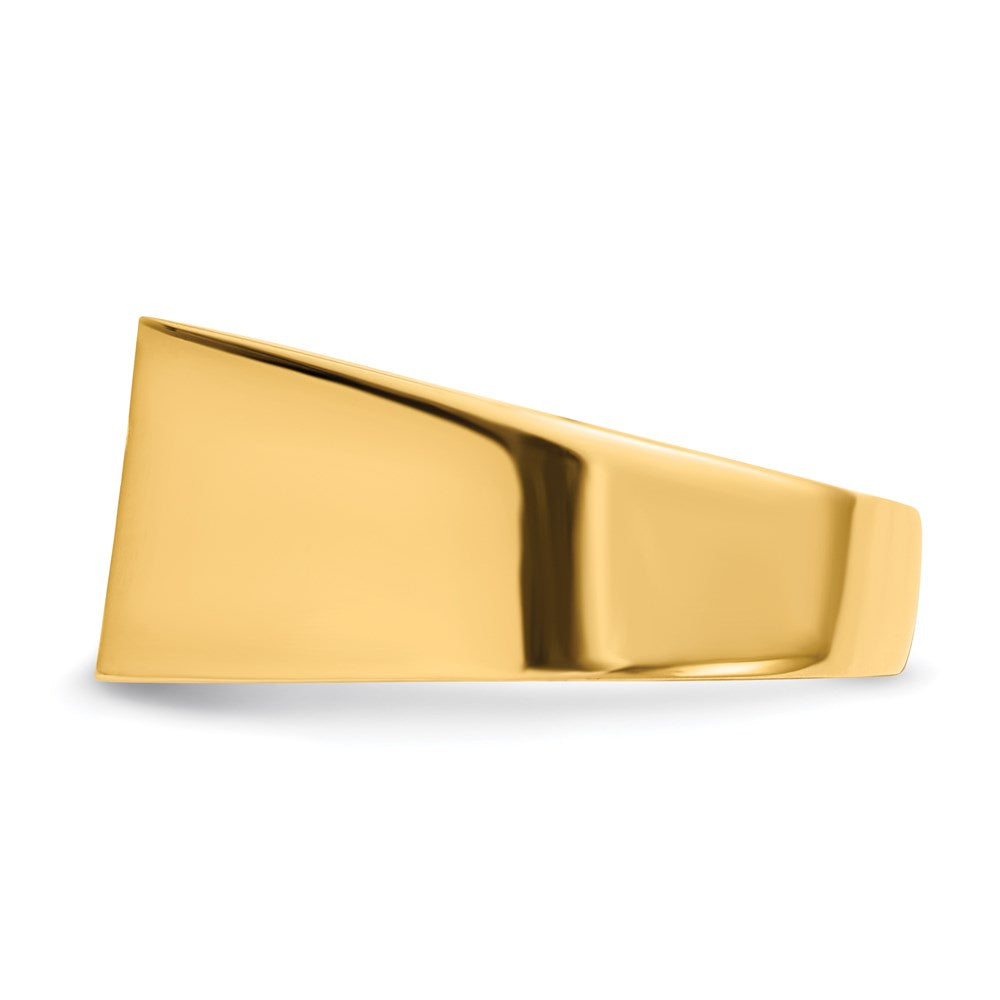 14K Yellow Gold 10.5x18.0mm Closed Back Men's Signet Ring