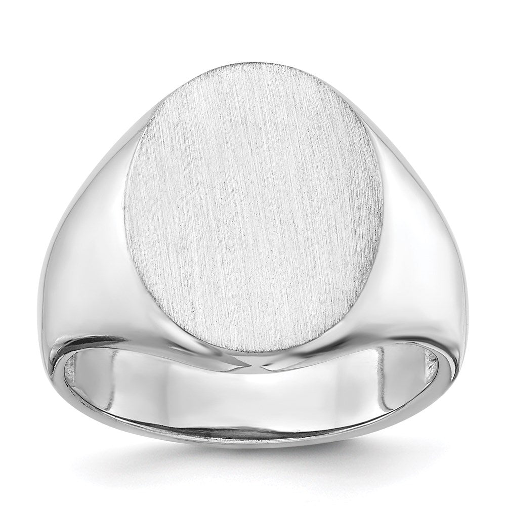 14K White Gold 18.0x14.5mm Open Back Men's Signet Ring