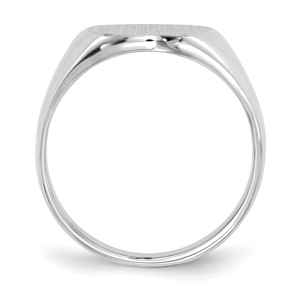 14k White Gold 18.3x16.0mm Closed Back Men's Signet Ring