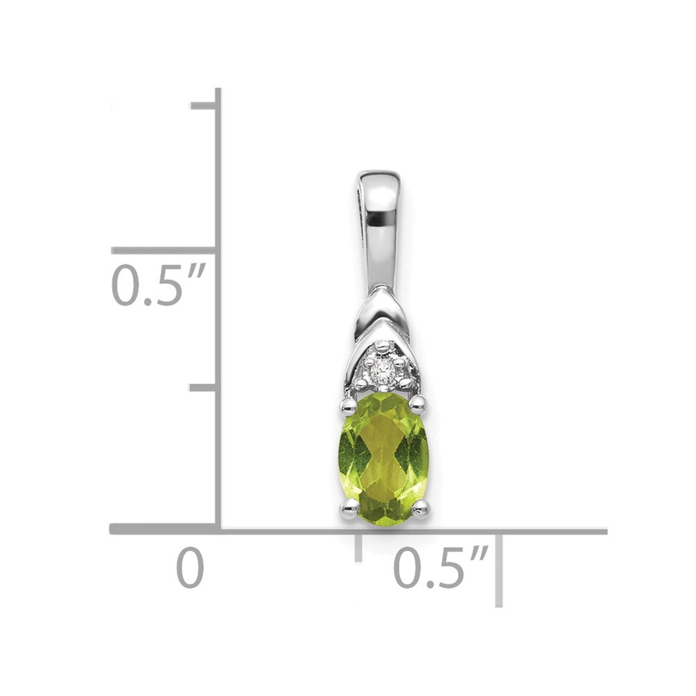 14k White Gold Peridot Diamond Pendant