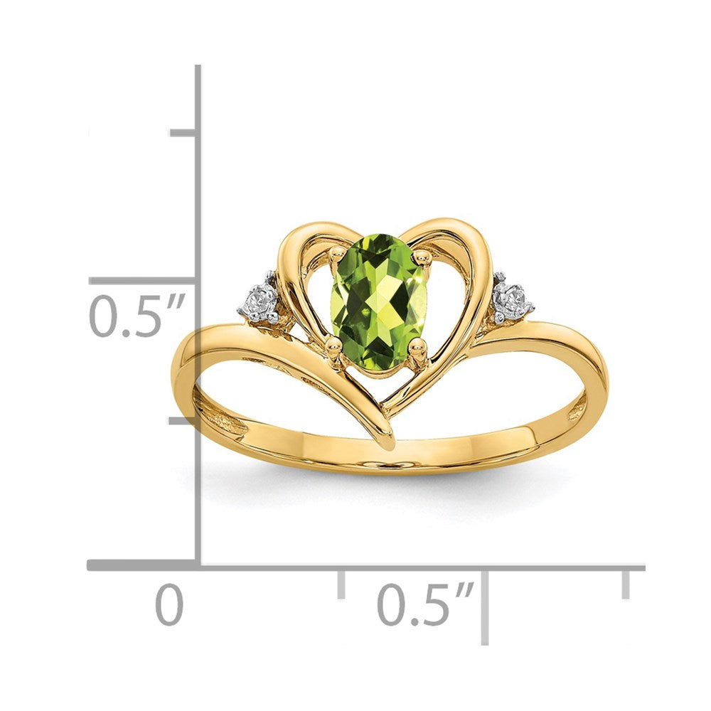 10K Yellow Gold Real Diamond u0026 Peridot Ring