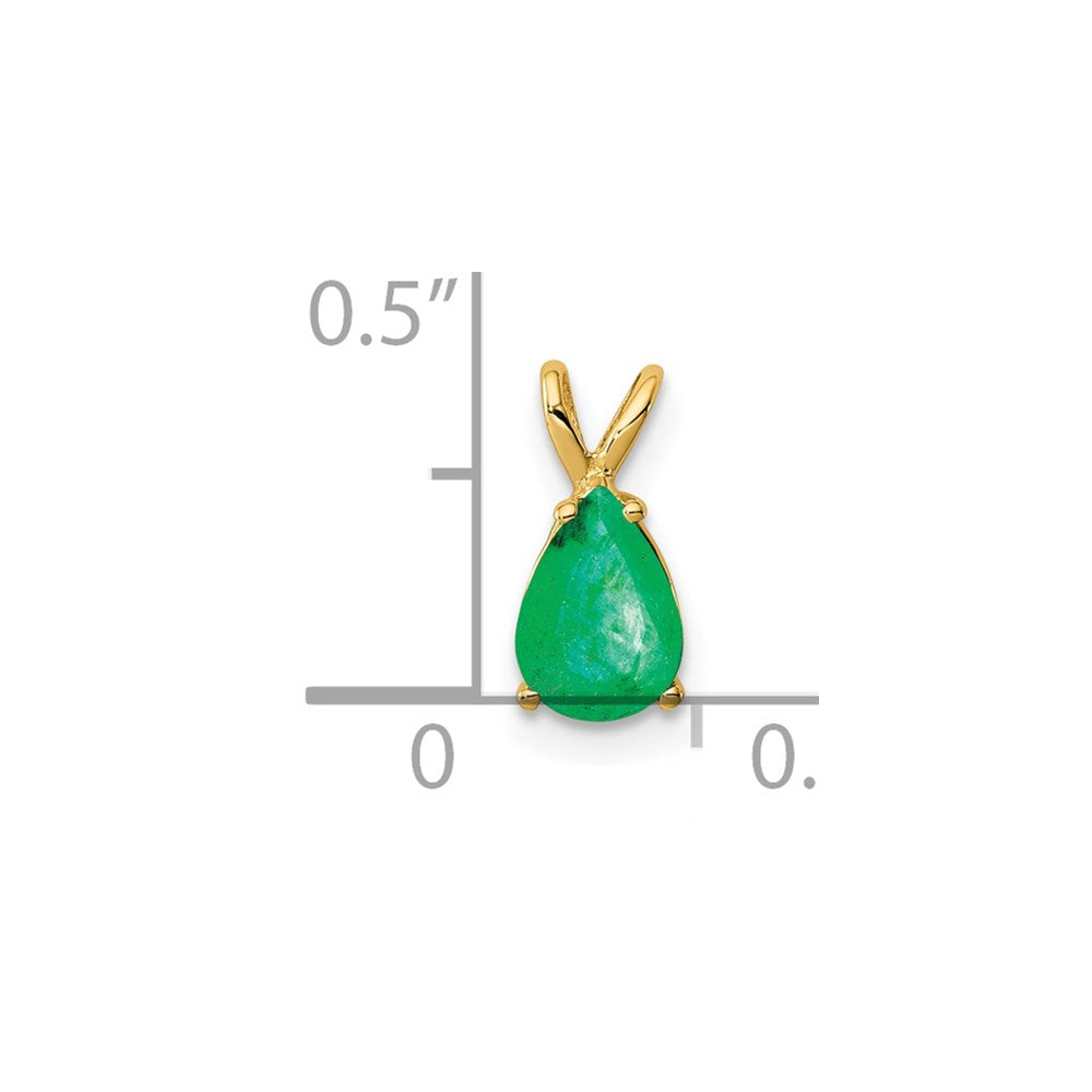 14K Yellow Gold Emerald pendant
