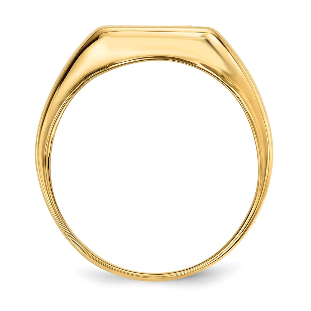 14K Gold w/ Onyx u0026 Real Diamond Cross Christian Religious Men's Ring