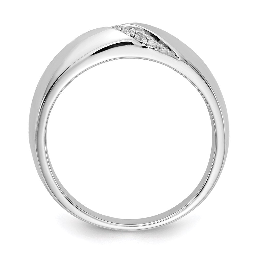 14k White Gold Real Diamond Men's Ring