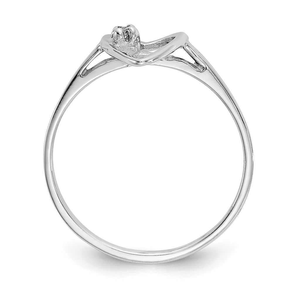 14k White Gold A Real Diamond heart ring
