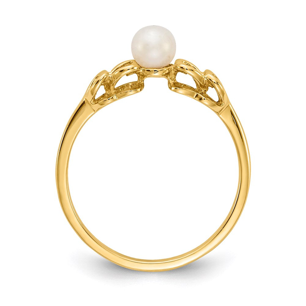 14k White Gold 4mm FW Cultured Pearl ring