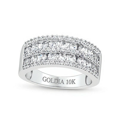 1.0 CT. TW Diamond Multi-Row Band in 10K White Gold